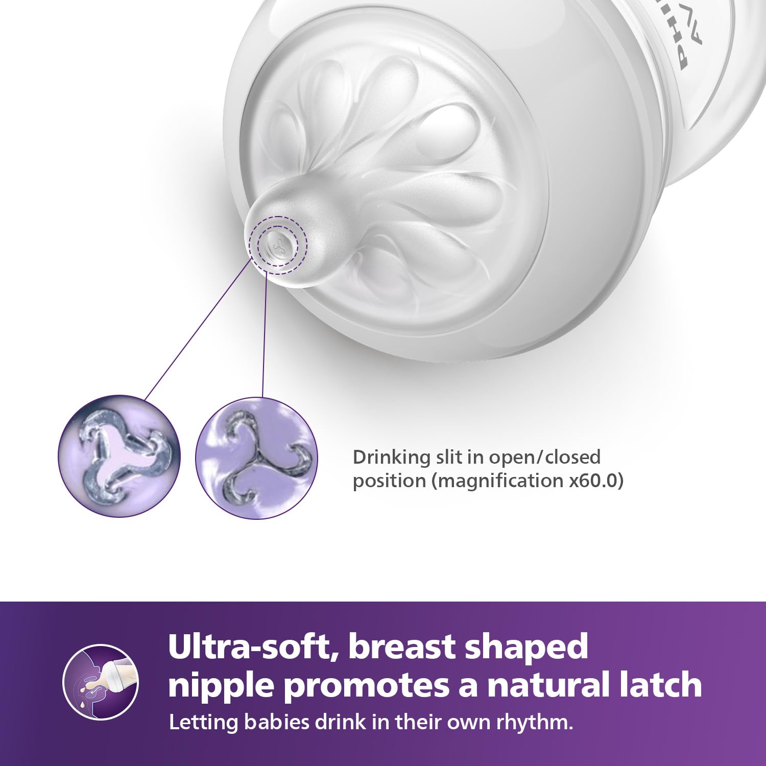 Philips Avent Natural Plastic Baby Feeding Bottle | No.1 Brand Recommended by Moms Worldwide | Ideal for 0 months+| Natural Response Technology Mimics Breastfeeding | Uniquely Designed Nipple releases milk only when baby drinks | Pack of 1| SCY900/01