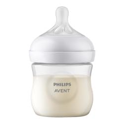 Philips Avent Natural Plastic Baby Feeding Bottle | No.1 Brand Recommended by Moms Worldwide | Ideal for 0 months+| Natural Response Technology Mimics Breastfeeding | Uniquely Designed Nipple releases milk only when baby drinks | Pack of 1| SCY900/01