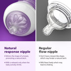 Philips Avent Natural Plastic Baby Feeding Bottle | No.1 Brand Recommended by Moms Worldwide | Ideal for 0 months+| Natural Response Technology Mimics Breastfeeding | Uniquely Designed Nipple releases milk only when baby drinks | Pack of 1| SCY900/01